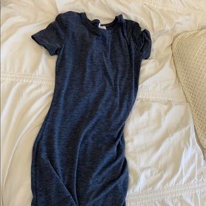 Navy Rouched Midi Dress